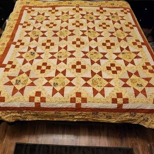 -SOLD- Handmade Quilt Blanket Cats And Birds 68 X 68